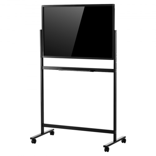 Vevor Glass Dry Erase Board 35 X 23 In Magnetic Whiteboard With Base Black, Frameless, Mobile With Stand And Wheels, Includes Markers, Magnets And Era-image