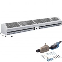 VEVOR 59 Inch Air Curtain, 2 Speeds 2285/2515 CFM Commercial Indoor Air Curtain, Air Curtains for Doors with 2 Limited Switches, 110V Unheated