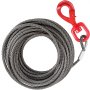 Steel Wire rope winch cable 3/8'' x 75' self locking swivel hook Tow Truck flatbed