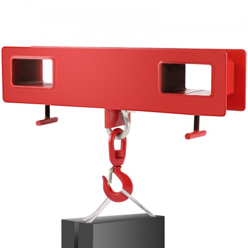 

VEVOR Forklift Lifting Hook, 4400lbs Capacity Forklift Lifting Hoist, Red Forklift Mobile Crane with Swivel Hook and Two Large T-Screws, Hook Forklift Lifting Hoist, Fork Lifting Attachment