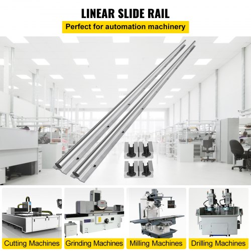 2 pcs SBR20 1500mm linear bearing supported rails+4 pcs SBR20UU bearing blocks 