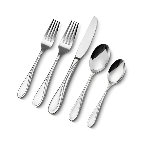 

VEVOR 65-Piece Silverware Set Stainless Steel Cutlery Flatware Utensils for 12