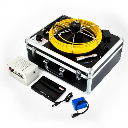 Vevor 30m Sewer Pipeline Inspection Camera Video Light Case Lcd Monitor Tool Kit