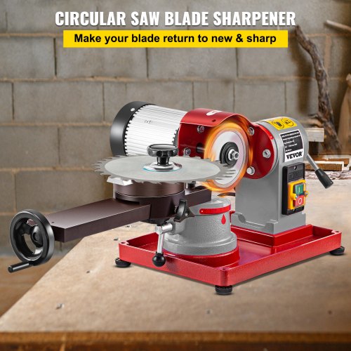 Circular Saw Blade Sharpener 370W Grinding Machine w/ Diamond Emery wheel 