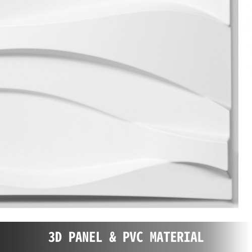 PVC Wall Panels 13 Tiles 3D Waves Design Wallpaper Textured Bricks 19.7"x19.7" 