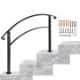 VEVOR 3FT Angle Adjustable Iron Handrail Black Fit 2 or 3 Steps Handrail Brick