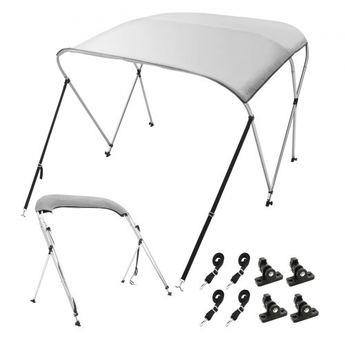 

VEVOR 3 Bow Bimini Top Boat Cover 900D Polyester Canopy Aluminum Frame 61"-66" W