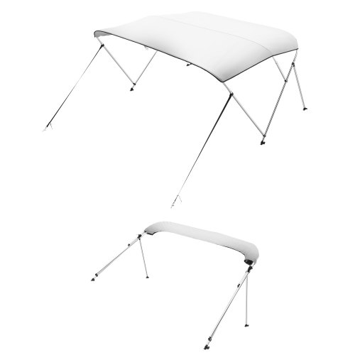 

3 Bow Boat Bimini Tops 6'Lx(61"-66")W x 46"H Awning Canopy Light Grey