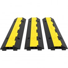 3 Pcs 2-Cable Rubber 40"x9.8"x2" Electrical Wire Cover Protector Ramp Snake Cord Vehicle 