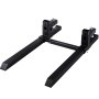 VEVOR Pallet Forks 42.9" 4000 Lbs Max, Clamp On Tractor Bucket Forks with Adjustable Stabilizer Bar, Heavy Duty Front Loader Forks 58.7" Total Length, Fork Attachment for Skid Steer, Loader Bucket
