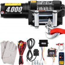 VEVOR Electric Winch 4000lb/1814kg, 12V Electric Winch with Wireless Remote Control, Steel Lifting Electric Winch 13m Length Steel Cable, Electric Motor Winch 1.8 HP for Trailer, Car, Truck, Boat