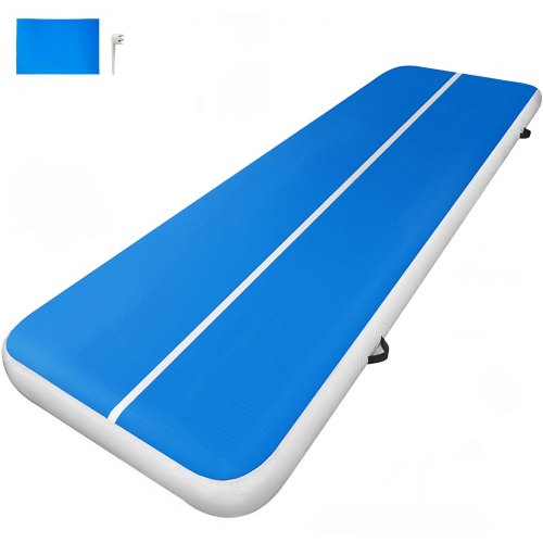 VEVOR Airtrack Tumbling Mat 4M Inflatable Gymnastics Air Track 10CM Thickness Flooring Mat without Pump 400x100x20cm Air Track Mat for Gym Yoga Training Kids Tumbling Park Home Use