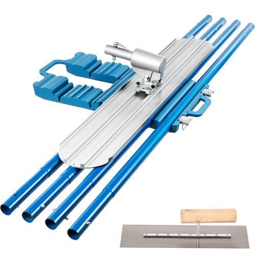 VEVOR Bull Float Magnesium Concrete Float 48 x 8\" Round End Concrete Float Tool Cement Tool Bull Concrete Kit Bull Float with 4 Float Handle Bull Flo