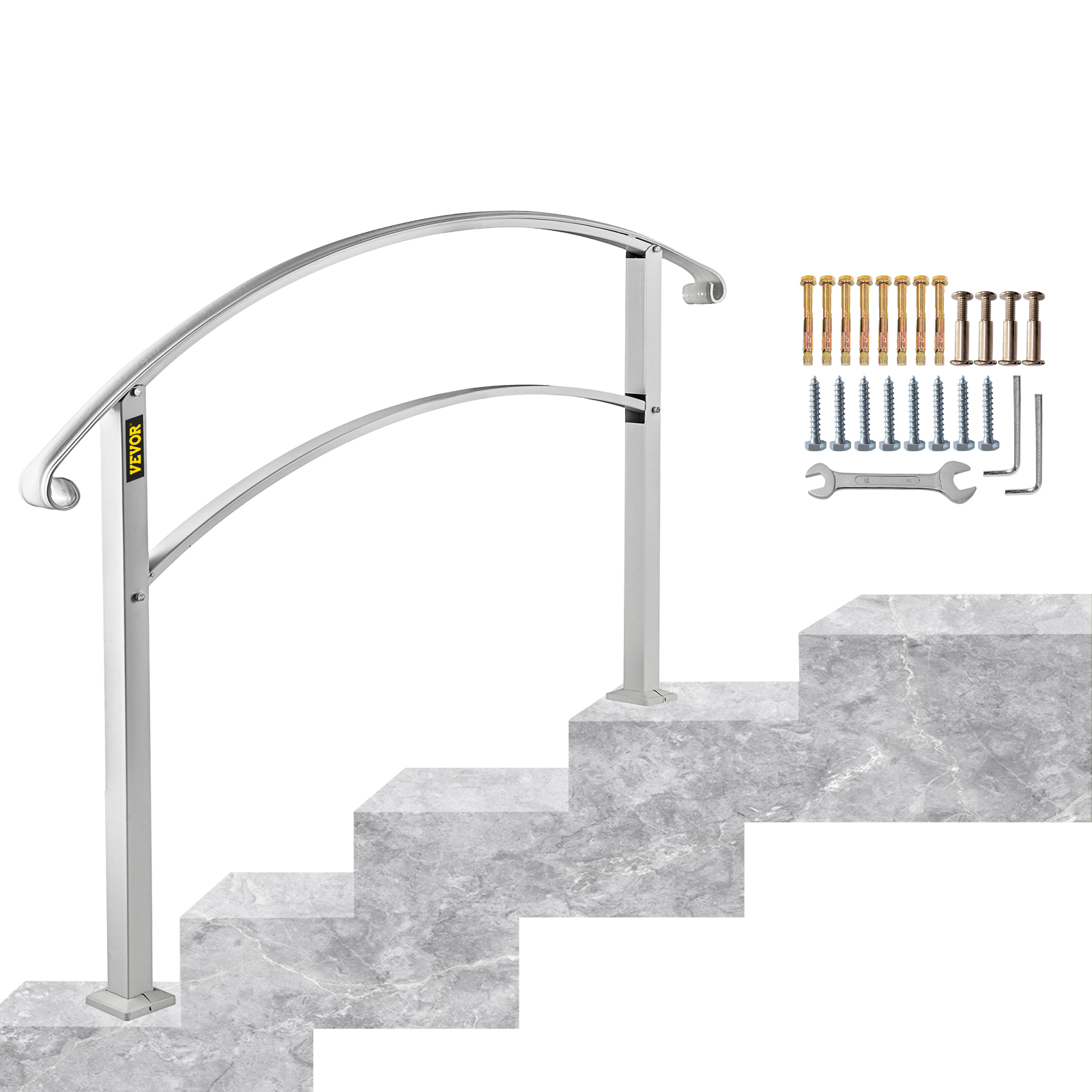 4 Ft Iron Handrail Adjustable Fits 3 Or 4 Steps Handrail Grab Handrail Garden от Vevor Many GEOs