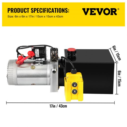 Single Acting Hydraulic Pump for Dump Trailers 12 VDC 12 Quart Reservoir 