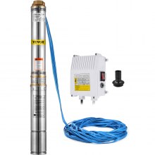 VEVOR Stainless Steel Submersible Well Pump 220V-240V Submersible Pump for Wells 0.75KW Depth Pump Up to 74m Flow Rate 65.5 m