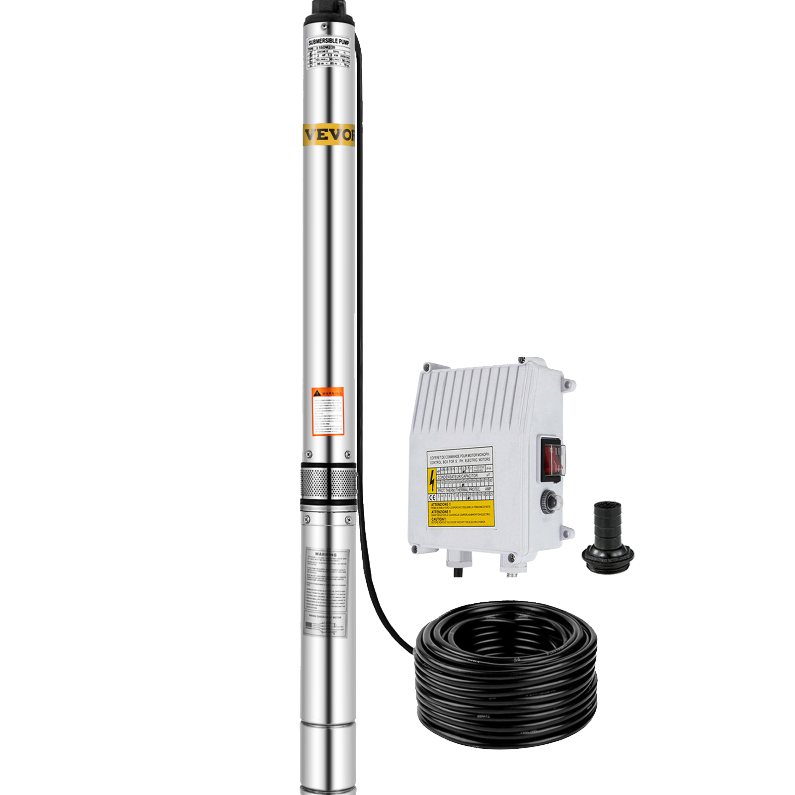 Submersible Pump 3HP Deep Well Pump 32.8ft Cable 4" 220V 630FT w/Control Box от Vevor Many GEOs