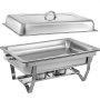 4 Pack Chafing Dish Sets Buffet Catering Rectangular Folding Chafer Food Warmer