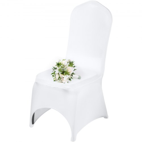 50pcs Stretch Spandex White Chair Covers Wedding Party Arched Front 50 Slipcover