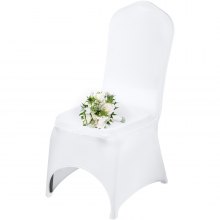 VEVOR 50pcs Chair Cover Wedding Spandex White Chair Covers Stretch Fabric Removable Washable Protective Slipcovers for Weddings Banquets Ceremony(Arched,50PCS)