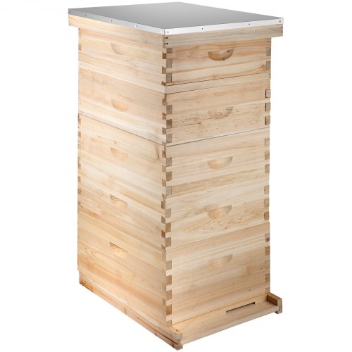 Langstroth 10-Frame Bee Hive 1 Deep Complete Box with 10 Deep Frames Beekeeping 