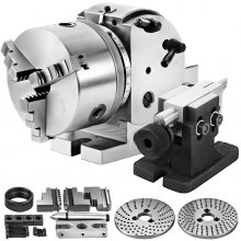 VEVOR BS-0 Precision Dividing Head with 5" 3-jaw Chuck & Tailstock for Milling