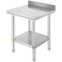 Vevor Stainless Steel Catering Table 60x60x88 Work Bench Kitchen Work Backsplash
