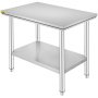 24" X 36" Stainless Steel Kitchen Work Table Commercial Restaurant Table