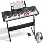 VEVOR 61 Key Digital Keyboard Piano, Lighted Keys, Electric Portable Piano with Adjustable Stand 600 Tones 500 Rhythms Built-In Speakers Sustain Pedal view 2