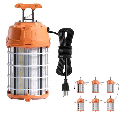 

VEVOR LED Temporary Work Light, 150W, 19000 lm, 5000K Durable & Water-Resistant, Linkable up to 6 Units, Ceiling or Stand Job Site Illumination for Construction Sites, Workshops, Indoor & Outdoor Use