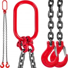 VEVOR 2 Legs 6M Lifting Chain Sling WLL 3500kg 10mm Self locking Hook