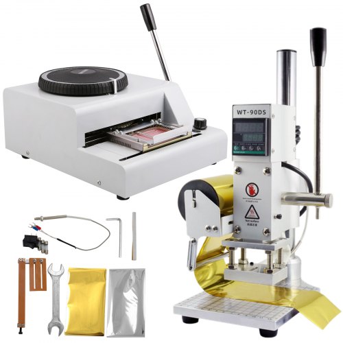 72-Character Manual Embosser +Hot Foil Machine 8x10cm with Scale Position Slider