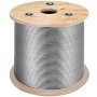 VEVOR 3/16 Inch 7x19 Stainless Steel Aircraft Cable Reel 500FT Stainless Steel Cable T304 Wire Rope Winch Cable Replacement (T304)
