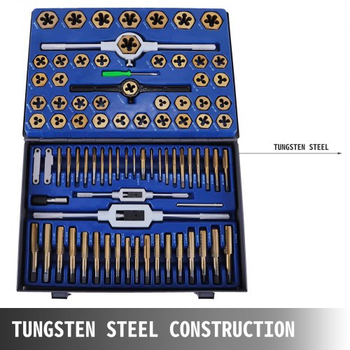 110PCS Die Combination and Tap Set Tungsten Steel Titanium METRIC Tools 