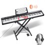 VEVOR 88 Key Digital Piano Keyboard, Semi Weighted Keys, Full Size Electric Keyboard Piano Set with Adjustable Stand Built-In Speakers Sustain Pedal view 2