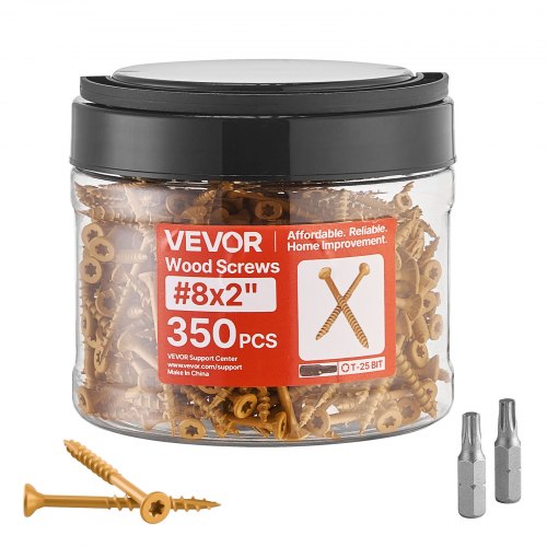 #8 Wood Screws Anti-Rust 2-Inch Outdoor Deck Screws 350PCS T25/Torx Star Drive
