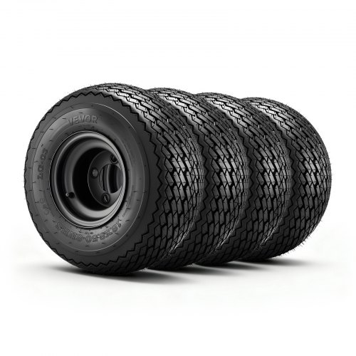 

VEVOR Golf Cart Wheels, 8" 18x8.50-8 Black Steel Golf Cart Tires and Wheels Combo (Set of 4) Fit Club Car, EZGO, Yamaha, 4 Ply Rubber 4-Lug Lawn Mower Tires & Rims Assembly, 800 lbs Load, All-Terrain