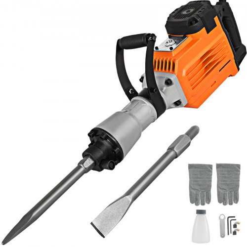 

VEVOR 3600W Electric Demolition Hammer Heavy Duty Concrete Breaker 1400 RPM Jack Hammer Demolition Drills with Flat Chisel Bull Point Chisel