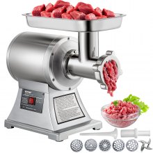 1hp Electric Meat Grinder 750w 2 Knives Stainless Steel Mincer Stuffer Beef