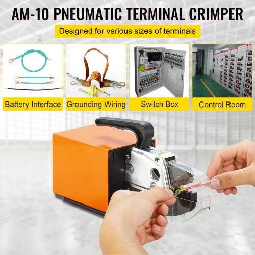 Mophorn Pneumatic Crimping Tool AM-10 Pneumatic Air Power Wire Terminal Crimping 