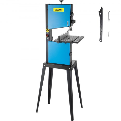 VEVOR Benchtop Bandsaw for Woodworking, 3.5-Amp Band Saw, 10' Wood Bandsaw, Band Saws for Wood with 1700 RPM Induction Motor, Porter Cable Bandsaw with 45° Tilt Cast Aluminum Table Fence and Scale