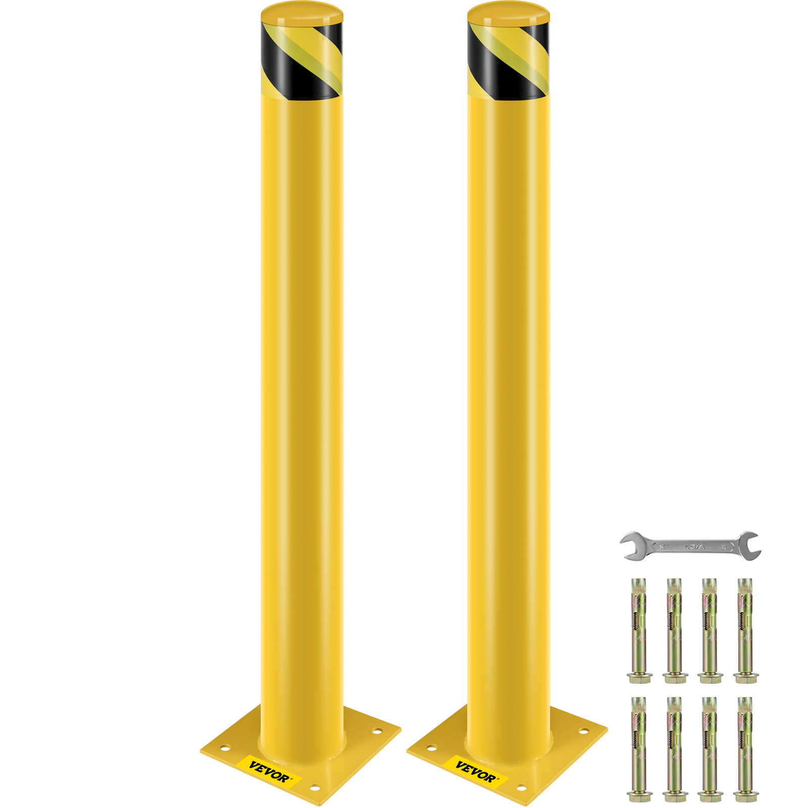 Vevor Safety Bollard Steel Bollard Post Yellow Pipe Steel Barrier 42" H 4.5" D от Vevor Many GEOs