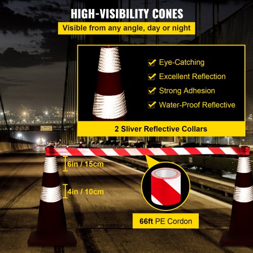 VEVOR 10PCS 28" Orange Safety Traffic Cones Trucks and Road Safe Cone 