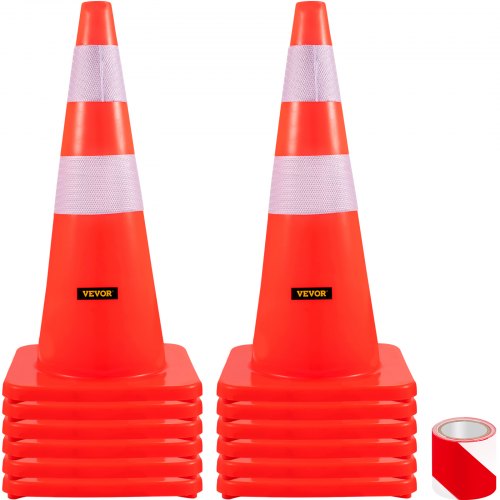 VEVOR 12PCS 28"Orange Safety Traffic Cones Trucks and Road Safe Cone