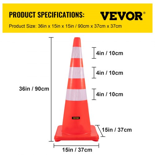 6X 36" Traffic Cones Overlap Parking Construction Emergency Road Safety Cone NEW 