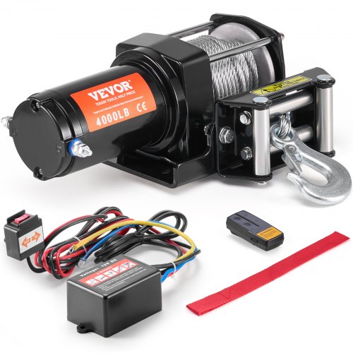 

VEVOR Electric Winch ATV UTV 4000 lb Steel Cable IP55 Waterproof Remote Control