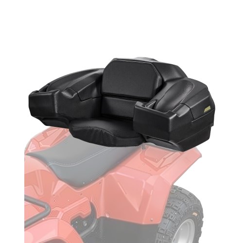 VEVOR ATV Rear Storage Box and Lounger, 95L ATV Cargo Box with Seat & Backrest, Waterproof LLDPE & Lockable Lounger Storage Box Fit Most ATVs with Rear Rack, Compatible with ATV, UTV, Can-Am Vehicles