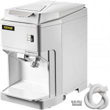 VEVOR Ice Shaver Machine Electric, Shaved Ice Machine Commercial 265 LBS/H, Snow Cone Maker w/Ice Hopper & Lid, 250W Ice Crusher w/Drain Pipe Tabletop Shaved Ice Maker w/Adjustable Fineness White