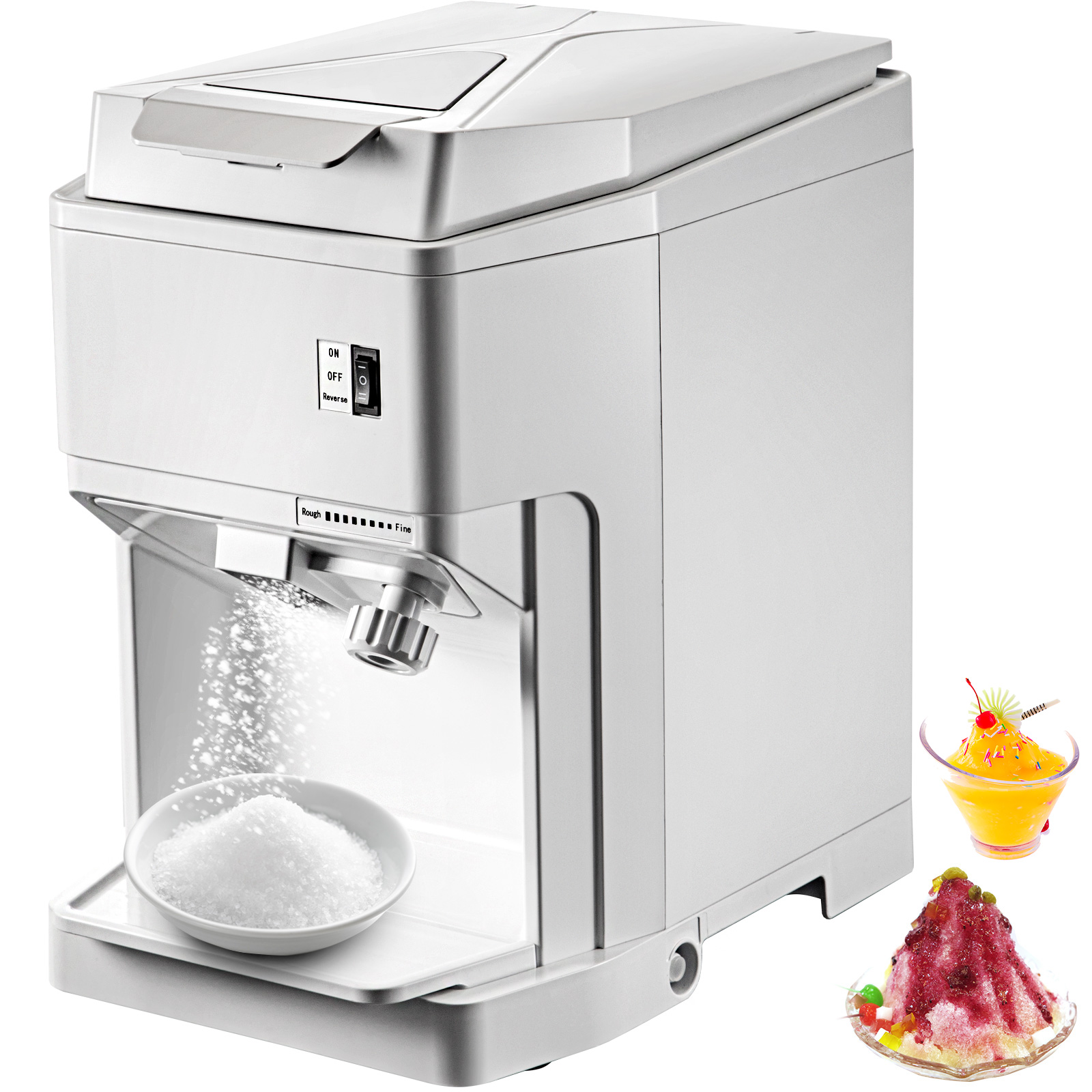 VEVOR Ice Shaver Machine Electric, Shaved Ice Machine Commercial 265 LBS/H, Snow Cone Maker w/Ice Hopper & Lid, 250W Ice Crusher w/Drain Pipe Tabletop от Vevor Many GEOs