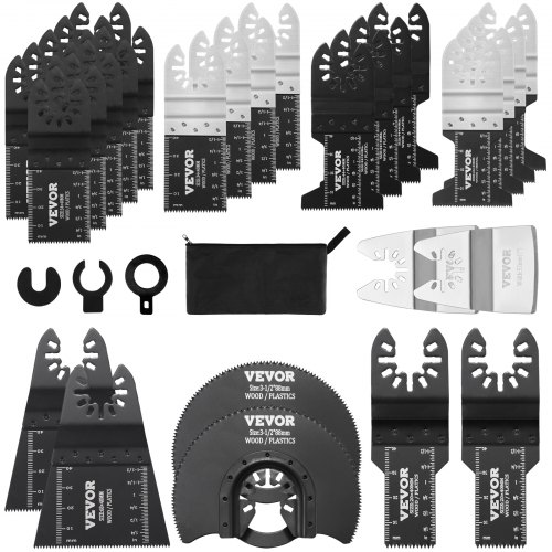 VEVOR 30PCS Multi Tool Blades Kits Universal Quick Release Oscillating Saw Blades 8 Types Wood Metal Plastic Oscillating Tool Blades Fit Dewalt Bos